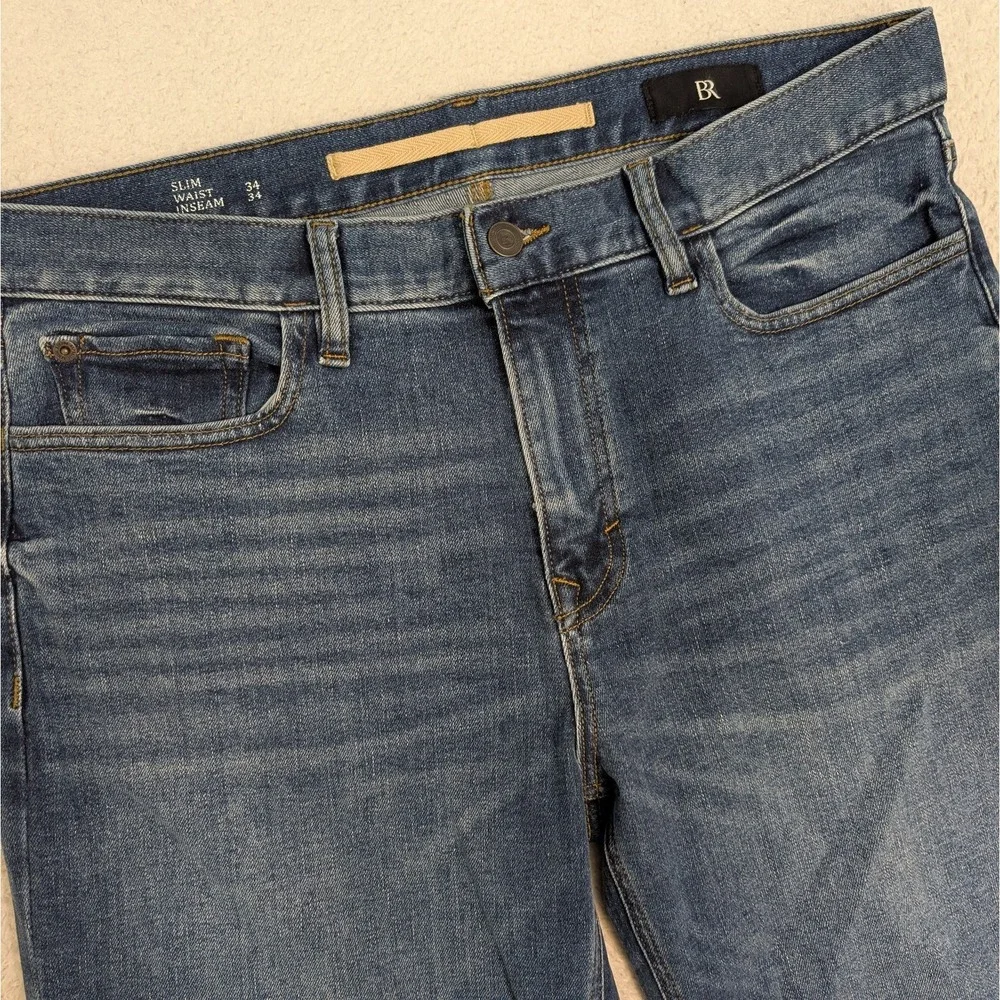 NEW Banana Republic PREMIUM Jeans Blue Denim Slim Fit Lyocell Stretch MENS 34x34